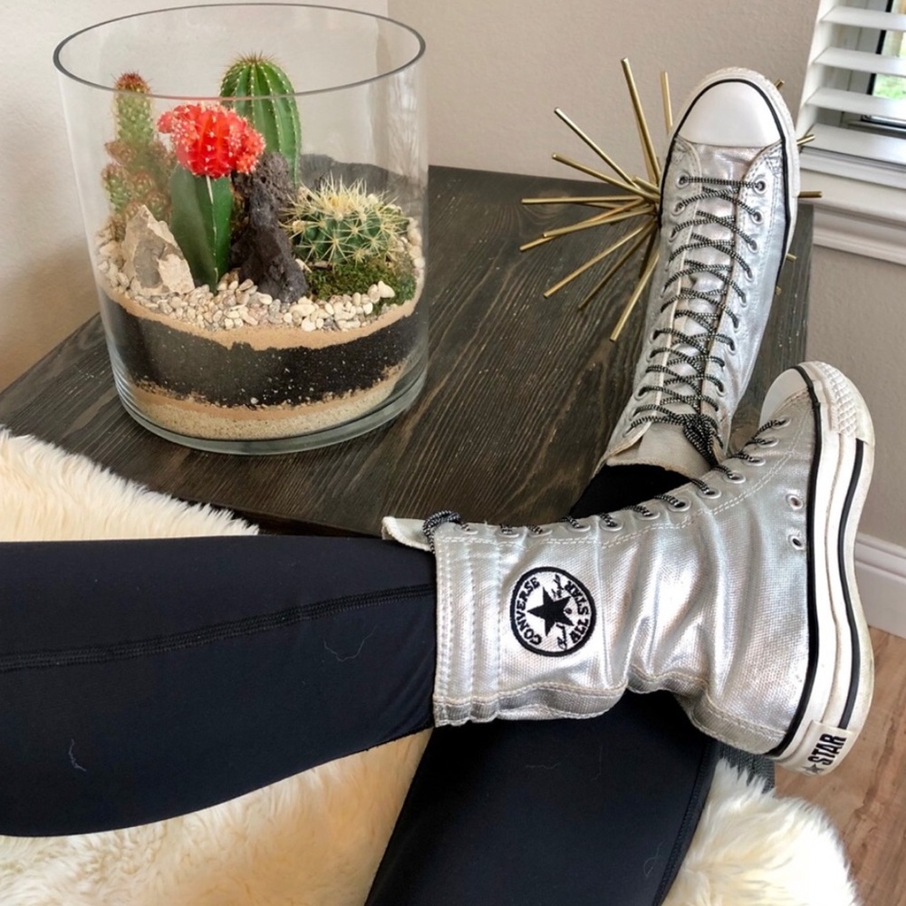 Rare Silver/Metallic High Top Converse